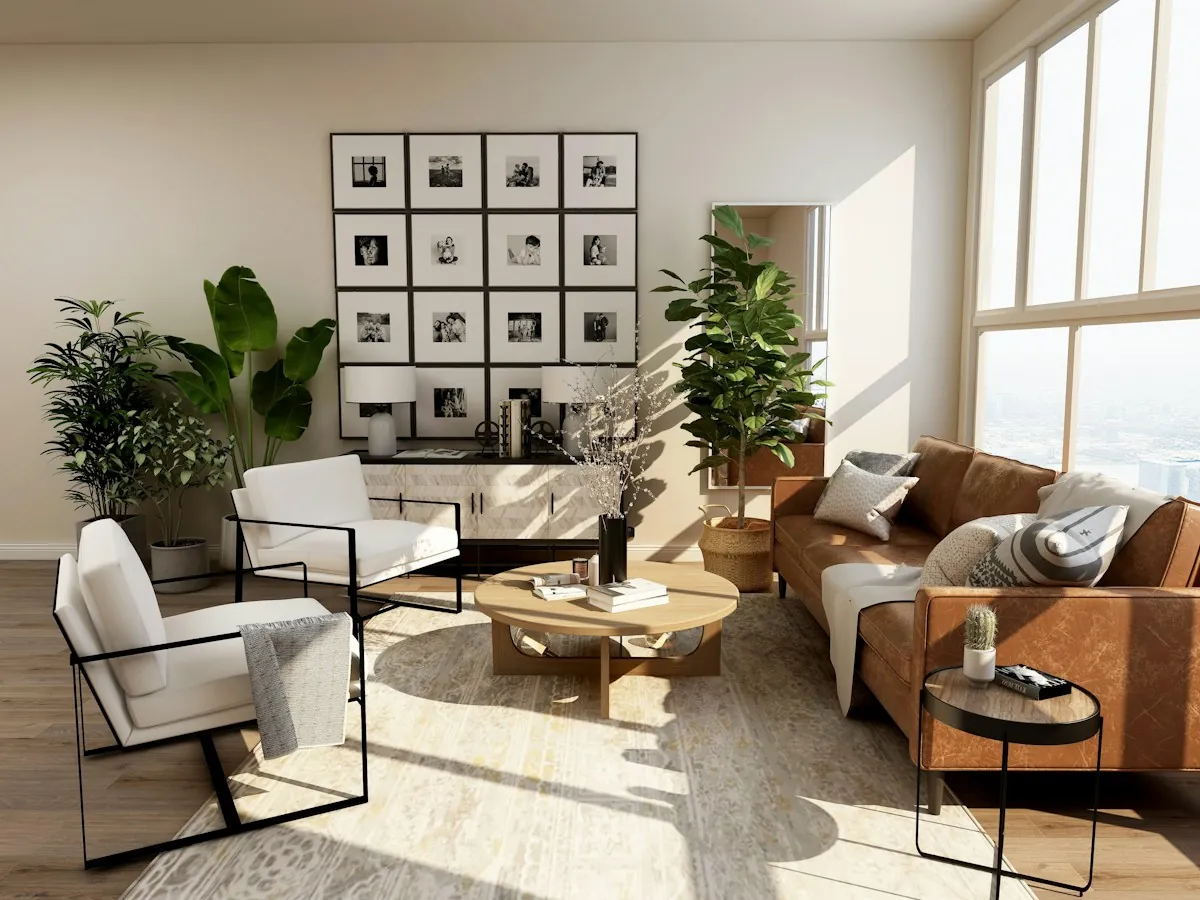 Soggiorno con luce naturale, immagine illustrativa
